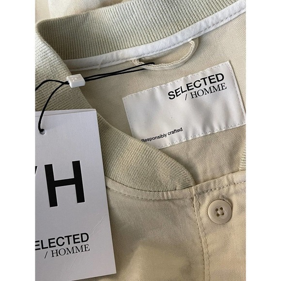 Selected Homme Size XL Beige SLH Marcos Button Front Shirt-Jacket Shacket - New - Picture 4 of 9